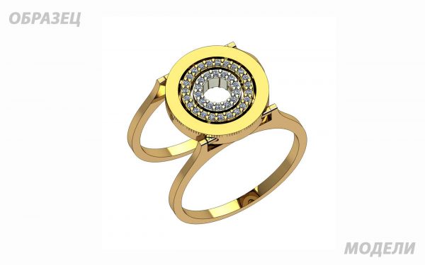 Золота каблучка з фианитом КВ2977 фото Золотое кольцо с фианитом КВ2977