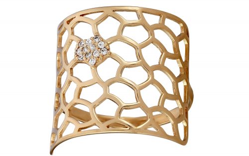 Золота каблучка з фіанітом КВ2990 Золотое кольцо КВ2990