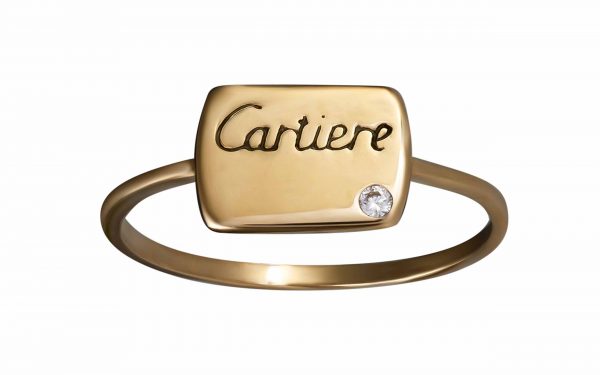 Золотое кольцо с фианитом КВ2994 Фото красивое золотое кольцо КВ2994 в стиле картье средний вес 1.25 грамма