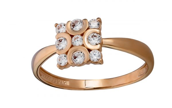 Золотое кольцо с фианитом КВ2995