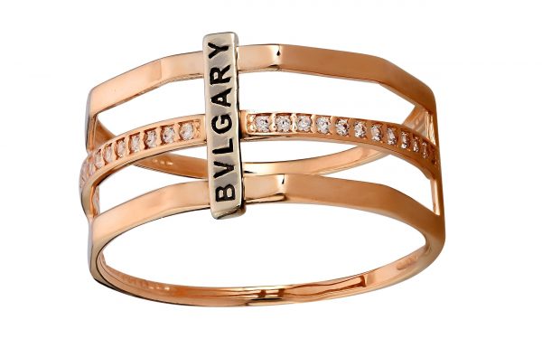 Золотое кольцо с фианитами КВ2999 средний вес 2,43 г