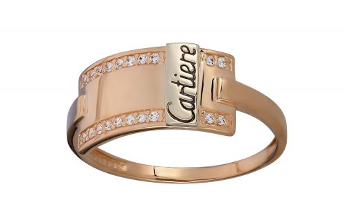 Золотое кольцо с фианитом КВ3004