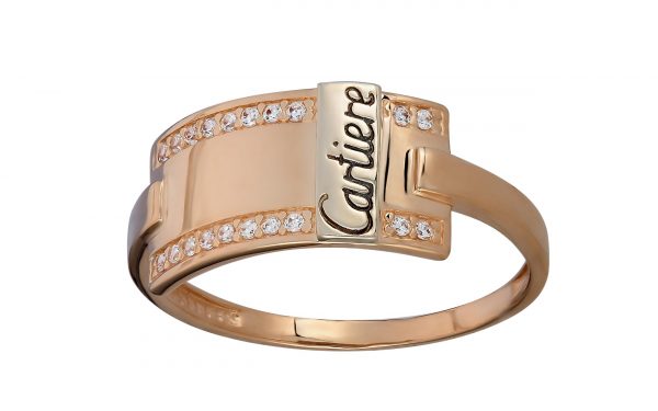 Золота каблучка з фианитом КВ3004 Золотое кольцо с фианитом КВ3004