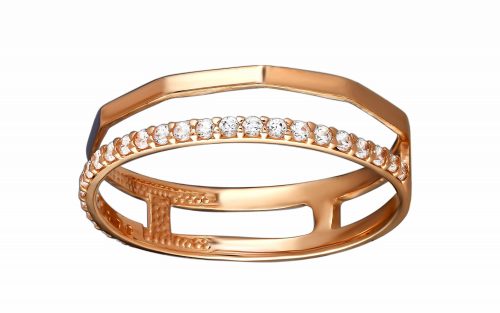 Фото золотое кольцо с фианитом КВ3018 средний вес 1.72 грамма