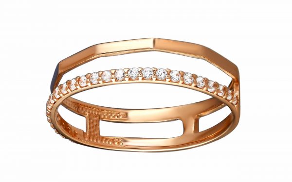 Золотое кольцо с фианитом КВ3018 Фото золотое кольцо с фианитом КВ3018 средний вес 1.72 грамма