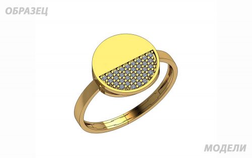 Золота каблучка з фианитом КВ3019 фото золотое кольцо с фианитом КВ3019 средний вес 2.40 грамма