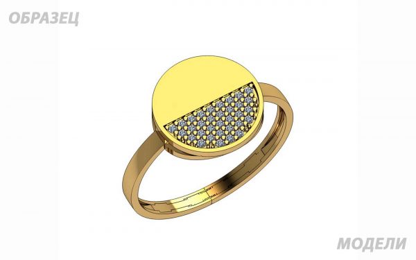 Золота каблучка з фианитом КВ3019 фото золотое кольцо с фианитом КВ3019 средний вес 2.40 грамма