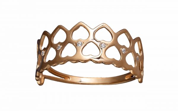 Золотое кольцо с фианитом КВ3034 фото Золотое кольцо с фианитом КВ3039 в виде короны
