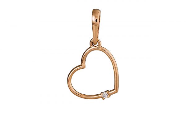 Золотая подвеска с бриллиантами ПД1287 фото Золотая подвеска с бриллиантами ПД1287 со вставкой драгоценного камня