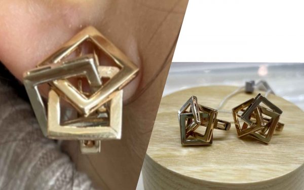 Золотые серьги СБ206 Фото золотые серьги СБ206 средний вес 4.05 грамма