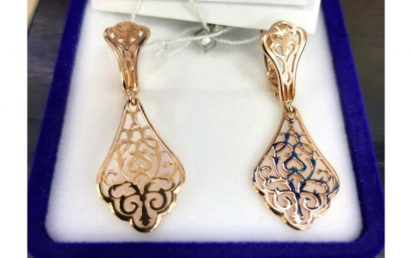 Золотые серьги СБ211 в коробочке