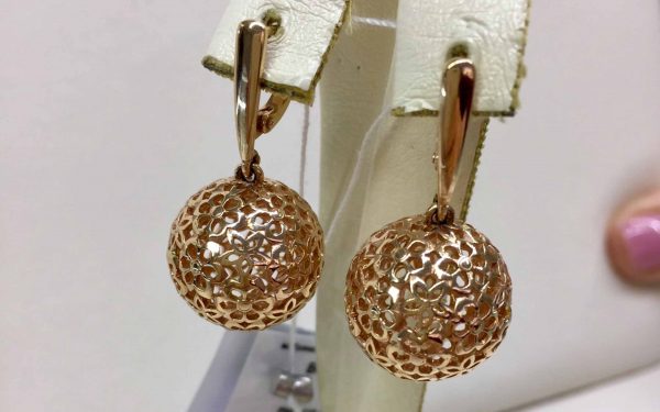 Фото золотые серьги СБ213.1 средний вес 9.37 грамма