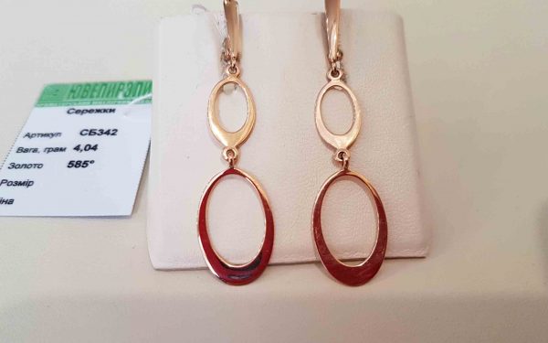 фото Золотые серьги СБ342 на планшетке
