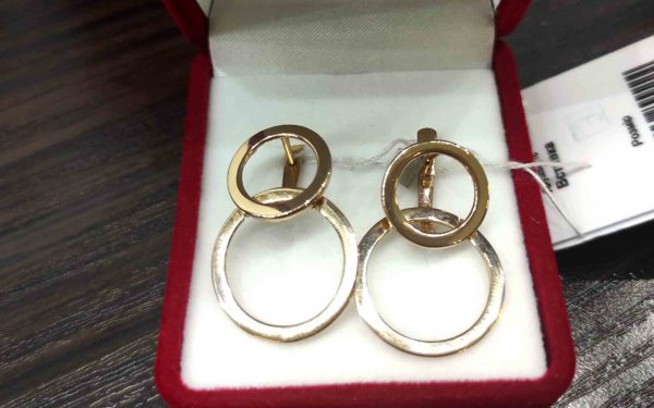 Фото Золотые серьги СБ343 в футляре