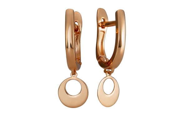 Золотые сережки без вставок СБ356.4 средний вес 2,51 г