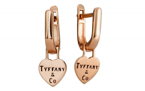 Золотые серьги без вставок в виде сердечек СБ363 средний вес 2,66 г