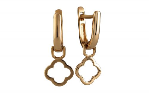 Фото Золотые серьги без вставок СБ367, средний вес 2.15 грамма