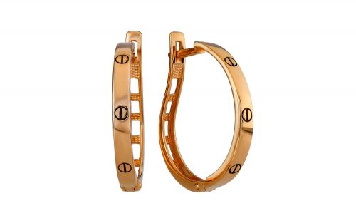 фото Золотые серьги СБ407 без камней, средним весом 4.39 грамма