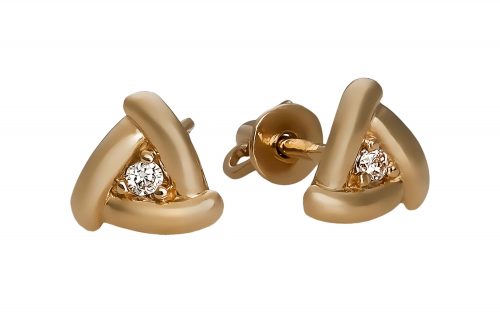 Фото пусеты Золотые сережки с бриллиантами СД1770 средний вес 1.56 грамма