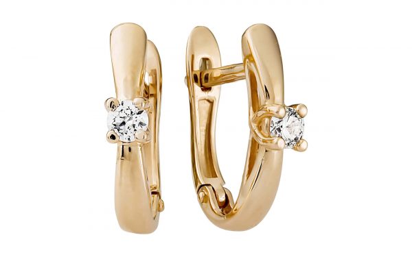 Золоті сережки з діамантами СД1923 фото Золотые сережки с бриллиантами СД1923 средний вес 2.53 грамма