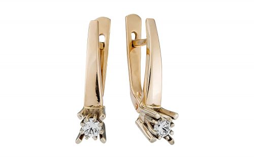 фото Золотые сережки с бриллиантами СД1941 средний вес 3.23 грамма