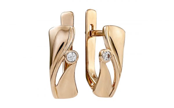 Золоті сережки з діамантами СД2105 фото Золотые сережки с бриллиантами СД2105 средним весом 2.72 грамма