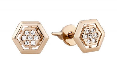 фото гвоздики пусеты Золотые сережки с бриллиантами СД2225 средний вес 1.16 грамма