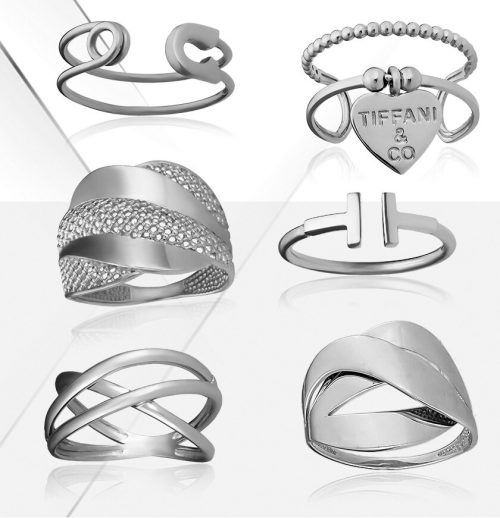 Каблучки срібні без вставок