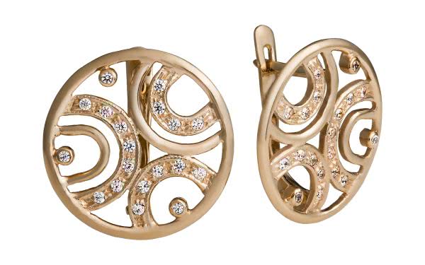 Золотые серьги СВ1036