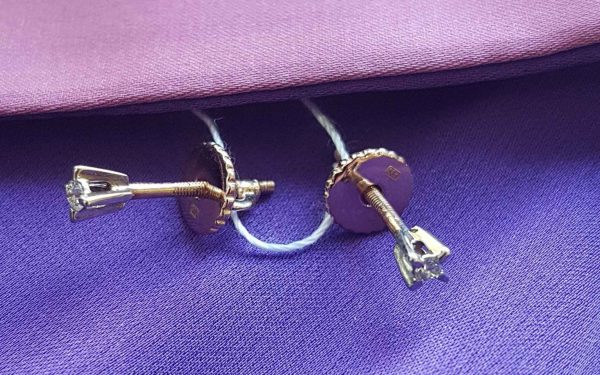 Фото золотые серьги СВ1297 средний вес 1.50 грамма