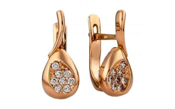 Золоті сережки СВ1402 Золотые серьги СВ1402