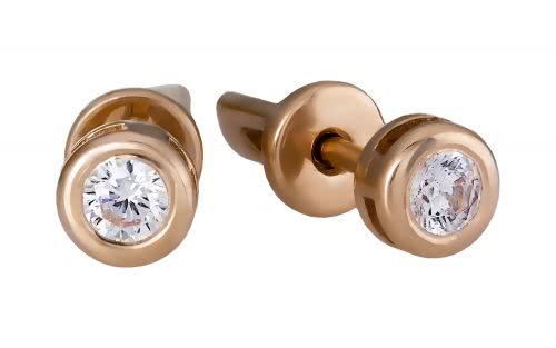 Золотые серьги с кубическим цирконием СВ1717 Золотые серьги СВ1717