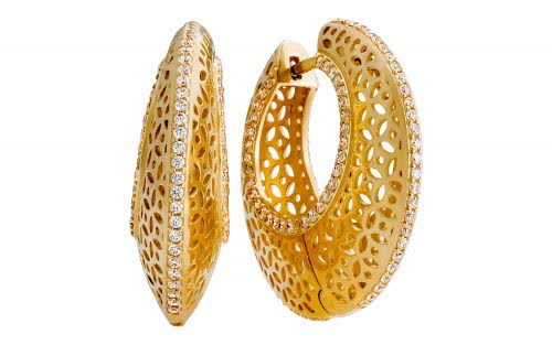 Золотые серьги с кубическим цирконием СВ1796.2 Золотые серьги СВ1796.2