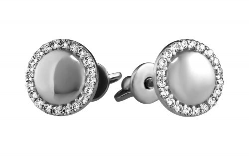 Cрібні сережки з фіанітом СВ1898-С Серебряные серьги с фианитами СВ1898