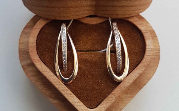 Фото золотые серьги СВ2074 средний вес 3.28 грамма