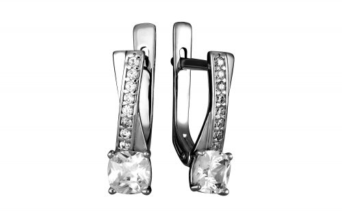 Cрібні сережки з фіанітом СВ2130-С Серебряные серьги с фианитами СВ2130