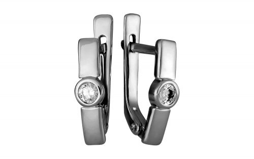Cрібні сережки з фіанітом СВ2131-С Серебряные серьги с фианитами СВ2131