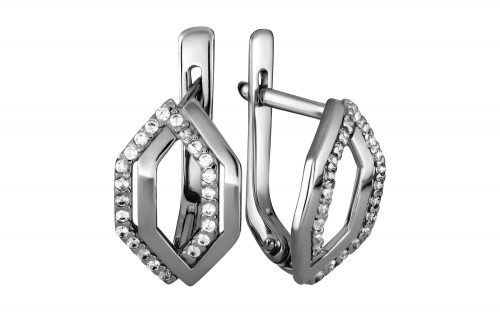 Cрібні сережки з фіанітом СВ2134-С Серебряные серьги с фианитами СВ2134