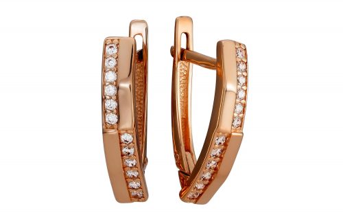 Золотые серьги с фианитом СВ2169