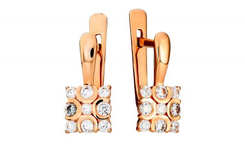 Золотые серьги с фианитом СВ2153