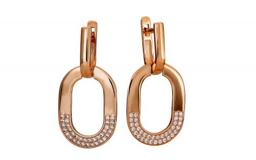 Золотые серьги с фианитом СВ2169