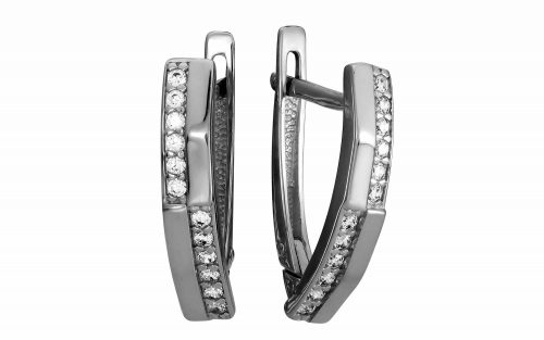 Срібні сережки СВ2169-С Фото серьги серебряные с фианитом СВ2169-С средний вес 2.14 грамма