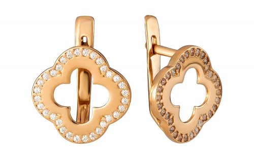 Золотые сережки с фианитом СВ2172