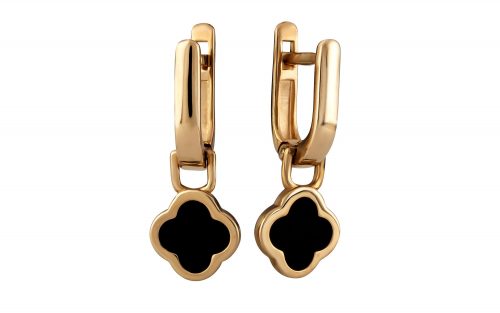 Фото Золотые сережки с фианитом СВ2174 средний вес 2.99 грамма