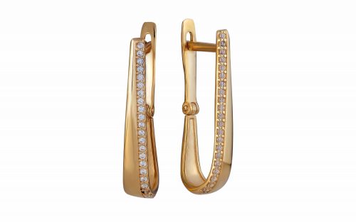 Золоті сережки з фианитом СВ2193