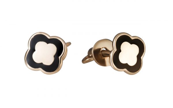 Фото золотые серьги пусеты СВ2199 листки клевера средний вес 1.24 грамма