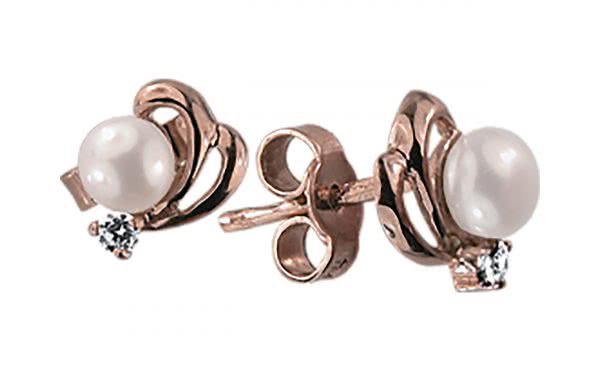Сережки золотые с жемчугом СВ245 Золотые серьги СВ245