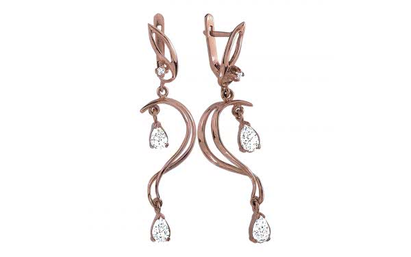 Серьги золотые СВ491 Золотые серьги СВ491