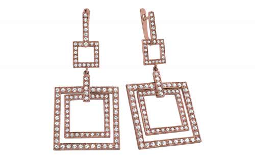 Сережки золотые с фианитами СВ517.3 Золотые серьги СВ517.3