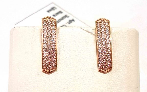 Фото сережки золотые с фианитами СВ627 вес 3.4 грамма